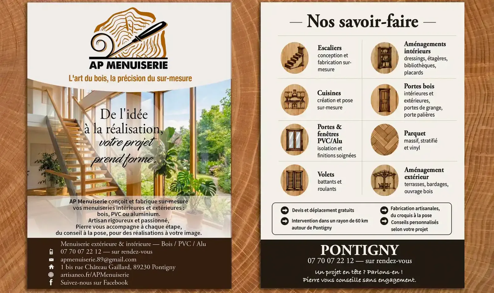 AP MENUISERIE — Création et impression d'un flyer pour la société AP MENUISERIE